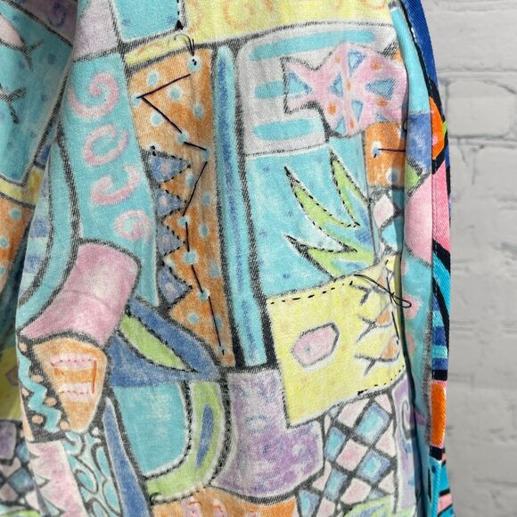 VTG Life Style Jacket Women Medium Buttons Sequins Beaded Artsy Abstract Coat - Picture 13 of 16